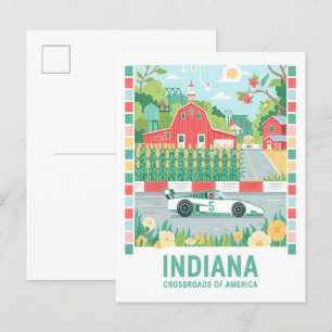 Indiana Crossways of America Summer Travel Vykort