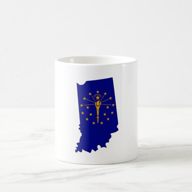 Indiana Disline Karta och Flagga Kaffemugg (Center)
