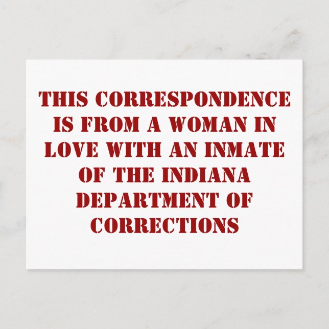 Indiana DoC #1 Vykort (Framsida)