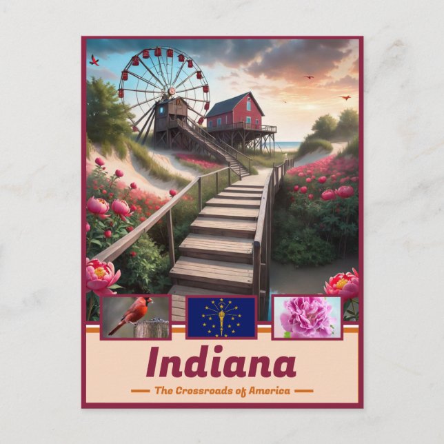 Indiana Dreamscape: Surreala statsmakten Vykort (Framsida)