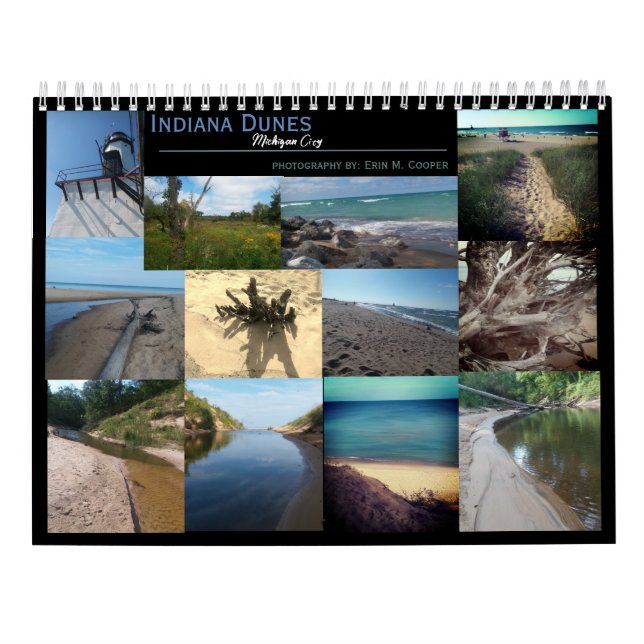 Indiana Dunes Michigan City-fotografi Kalender (Baksida)