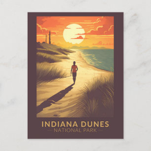 Indiana Dunes National Park Reseskick Konst Vintag Vykort