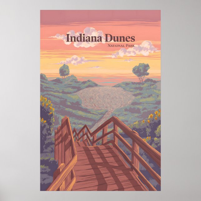 Indiana Dunes National Park Reseskylt Poster (Framsidan)