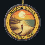 Indiana Dunes National Park Travel Art Vintage Julgransprydnad Keramik<br><div class="desc">Konstruktion för vektorgrafik i Indiana Dunes. Parken är en nationalpark i Stater i nordvästra Indiana som förvaltas av nationalparken.</div>