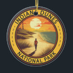 Indiana Dunes National Park Travel Art Vintage Julgransprydnad Keramik<br><div class="desc">Konstruktion för vektorgrafik i Indiana Dunes. Parken är en nationalpark i Stater i nordvästra Indiana som förvaltas av nationalparken.</div>