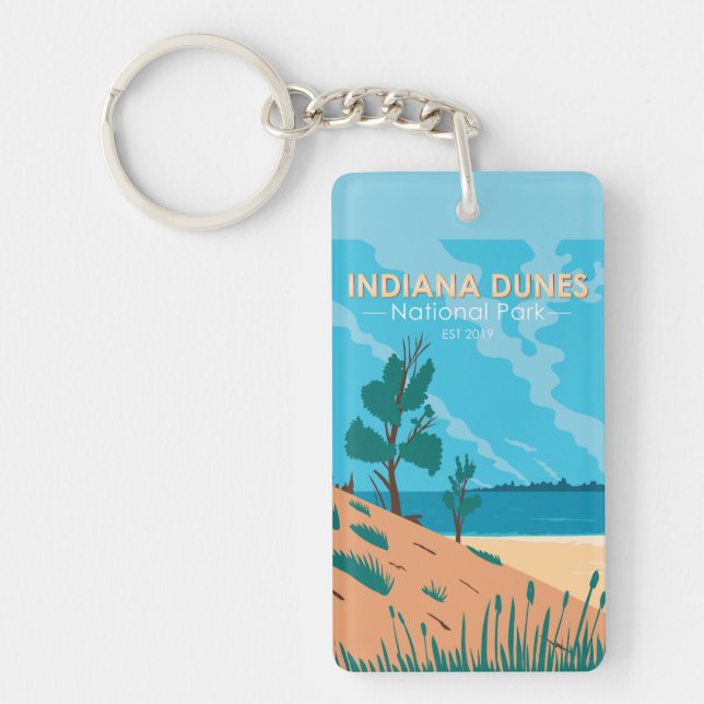 Indiana Dunes National Park Vintage Dubbla Sided (Framsidan)