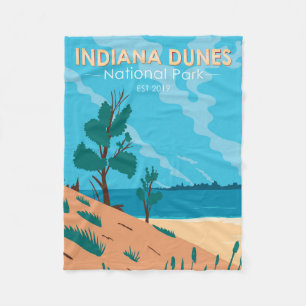 Indiana Dunes National Park Vintage Fleecefilt