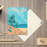 Indiana Dunes National Park Vintage Vykort<br><div class="desc">Konstruktion för vektorgrafik i Indiana Dunes. Parken är en nationalpark i Stater i nordvästra Indiana som förvaltas av nationalparken.</div>