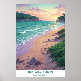 Indiana Dunes nationalpark, Amerika Poster