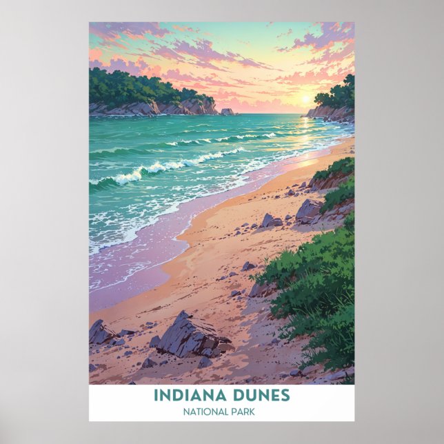 Indiana Dunes nationalpark, Amerika Poster (Framsidan)