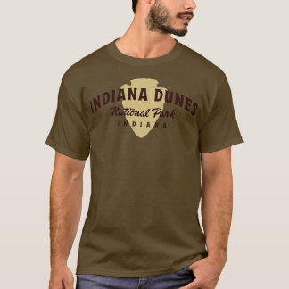 Indiana Dunes nationalpark Arched Text Brown T Shirt