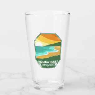 Indiana Dunes nationalpark Minimal Retro Emblem Glaskopp