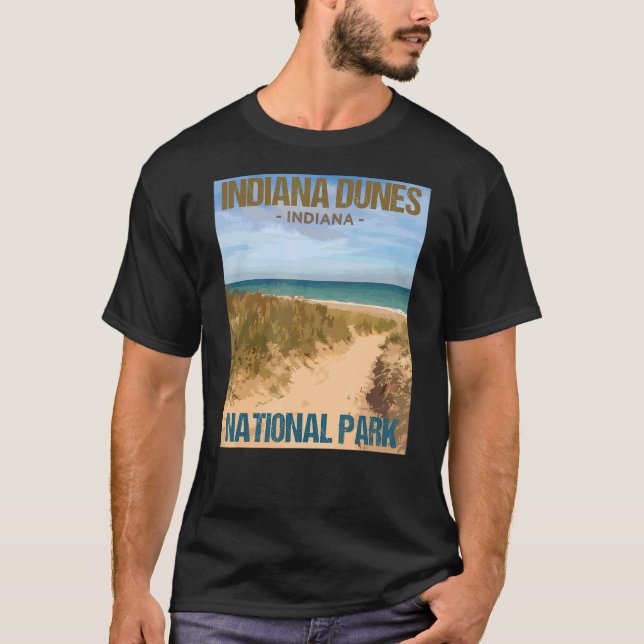 Indiana Dunes nationalpark Poster design T Shirt (Framsida)