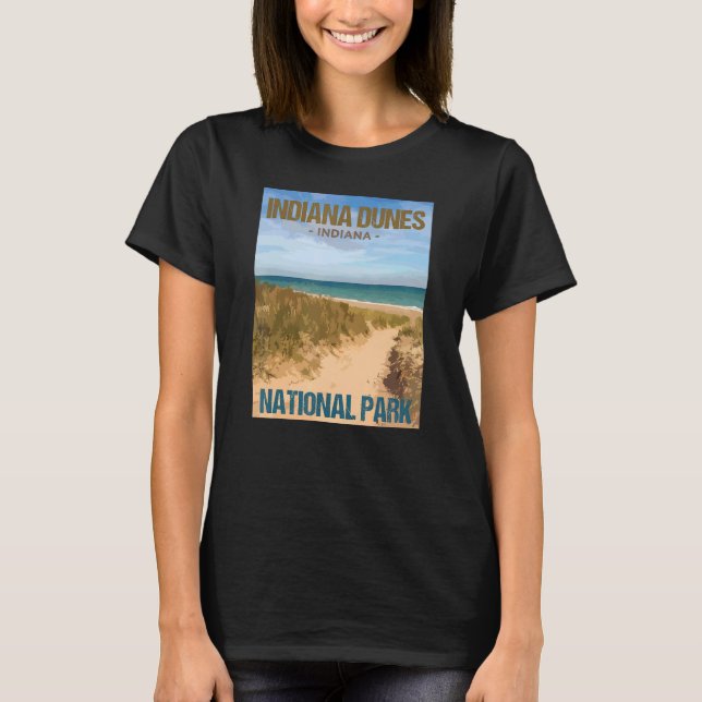 Indiana Dunes nationalpark Poster design T Shirt (Framsida)