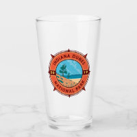 Indiana Dunes nationalpark Retro Compass Emblem