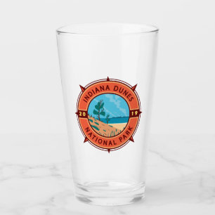 Indiana Dunes nationalpark Retro Compass Emblem Glaskopp