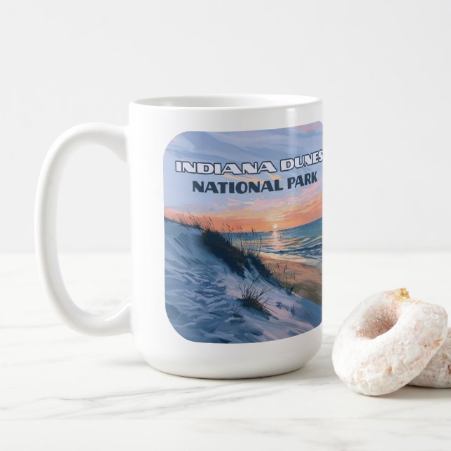 Indiana Dunes nationalpark Sjö Michigan Kaffemugg (Med munk)