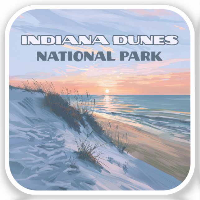 Indiana Dunes nationalpark Sjö Michigan Klistermärken (Framsida)