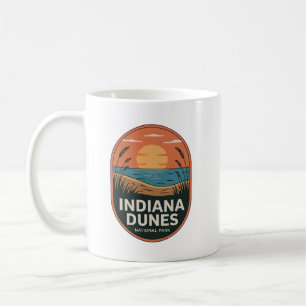 Indiana Dunes Nationalpark Solnedgång Badge Kaffemugg