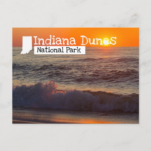 Indiana Dunes nationalpark Sunset Beach Vykort (Framsida)