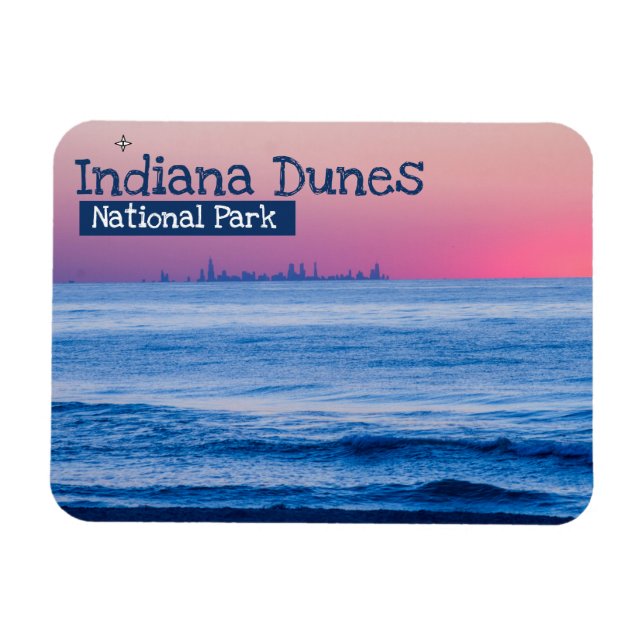 Indiana Dunes nationalpark Sunset Magnet (Horisontell)