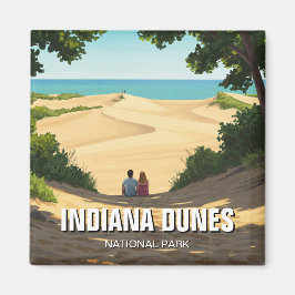 Indiana Dunes nationalpark Travel Couple Magnet