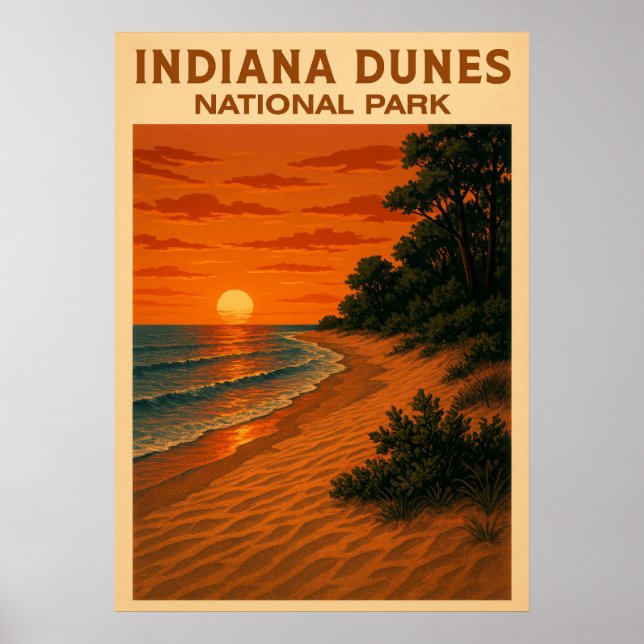 Indiana Dunes nationalpark V01 Poster (Framsidan)