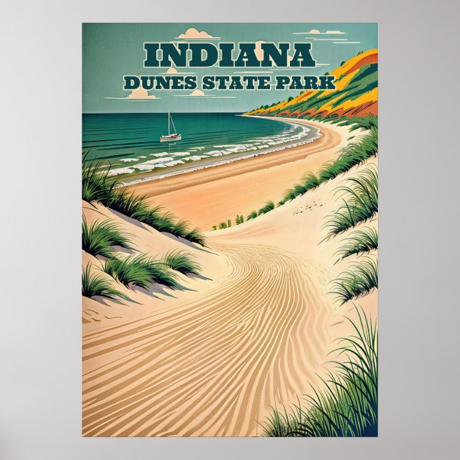 Indiana Dunes nationalpark V03 Poster (Framsidan)