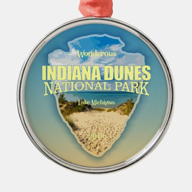 Indiana Dunes NP (pilhuvud) Julgransprydnad Metall (Framsidan)