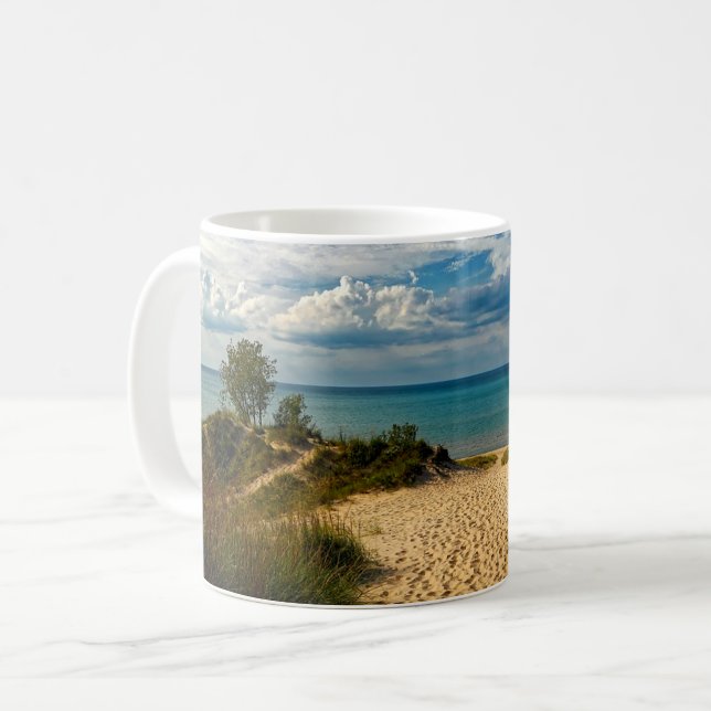 Indiana Dunes, Sjö Michigan Kaffemugg (Framsida vänster)