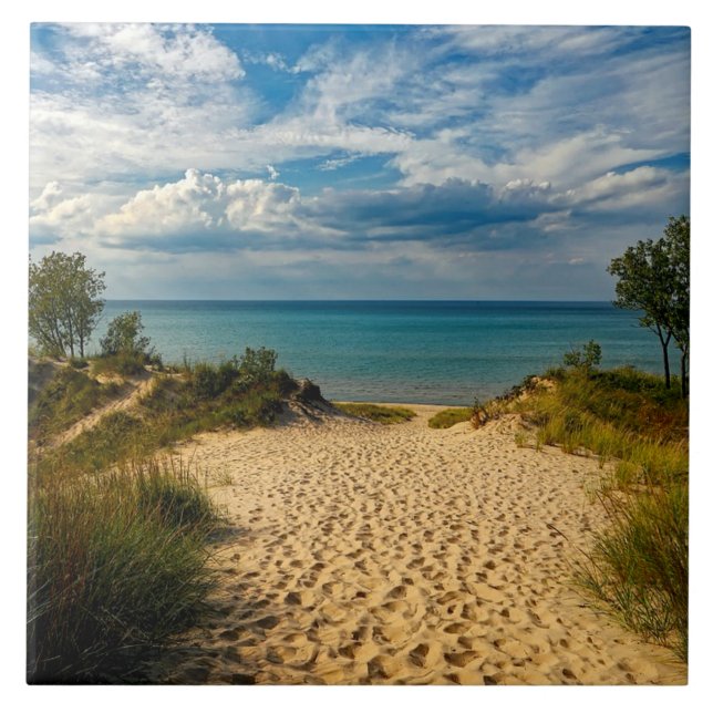 Indiana Dunes, Sjö Michigan Kakelplatta (Framsidan)