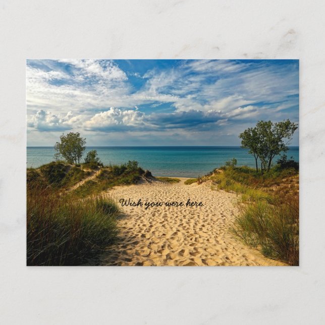 Indiana Dunes, Sjö Michigan. Önskar att du var här Vykort (Framsida)