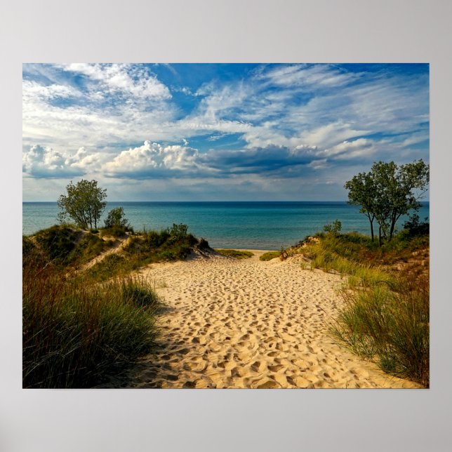 Indiana Dunes, Sjö Michigan Poster (Framsidan)