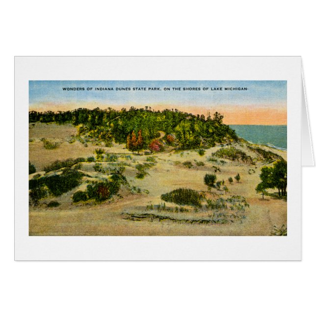 Indiana dyndelstatspark Lake Michigan, Indiana Hälsningskort (Framsidan Horizontal)