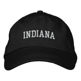 Indiana Embroized Justable Cap Black Broderad Keps