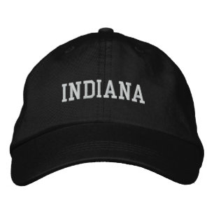 Indiana Embroized Justable Cap Black Broderad Keps