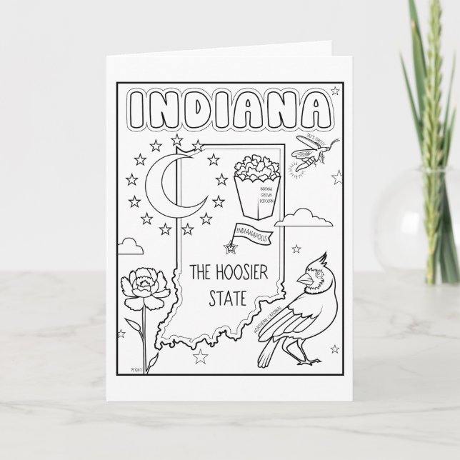 indiana färg me collage helgkort (Framsida)