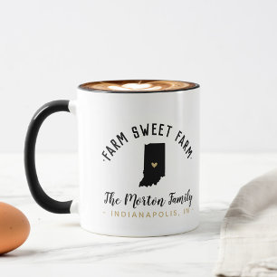 Indiana Farm Sweet Farm Family Monogram Mugg