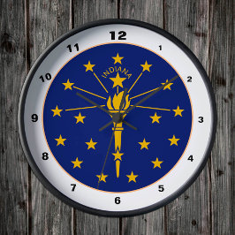 Indiana Flag & Indiana mode/design USA Rund Klocka