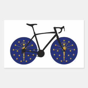 Indiana Flagga Cycling Rektangulärt Klistermärke