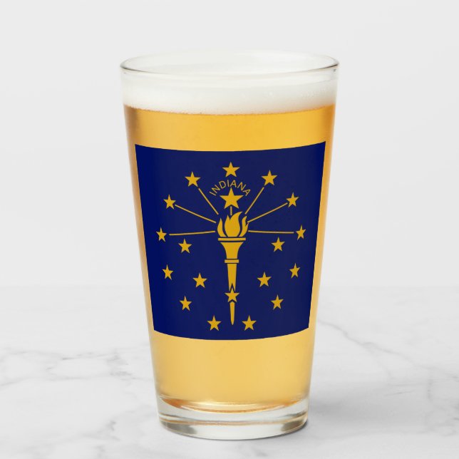 INDIANA FLAGGA GLASKOPP (Framsida fylld)