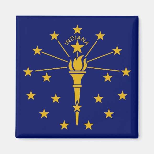 Indiana flagga & Indiana, Förenta staterna, helgda Magnet (Framsidan)