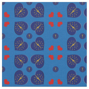Indiana Flagga & Indiana Hearts mode Fabric / USA Tyg