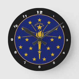 Indiana Flagga & Indiana mode /design USA Rund Klocka