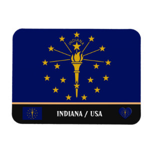 Indiana Flagga & Indiana State /RESU Amerika Magnet