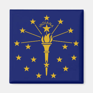 Indiana flagga & Indiana, USA:s helgdag/sport Magnet