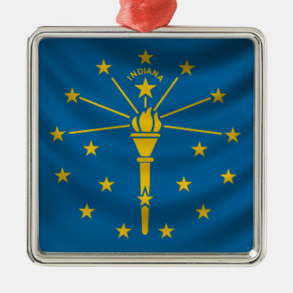Indiana flagga julgransprydnad metall
