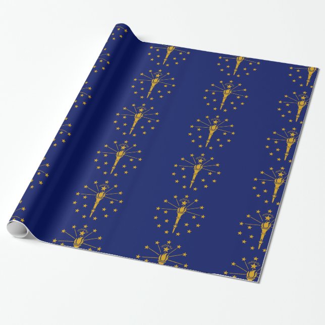 Indiana flagga presentpapper (Utrullad)