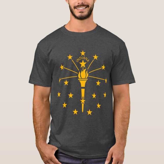 Indiana Flagga Stat 1 T Shirt (Framsida)