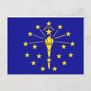 Indiana Flagga Vykort